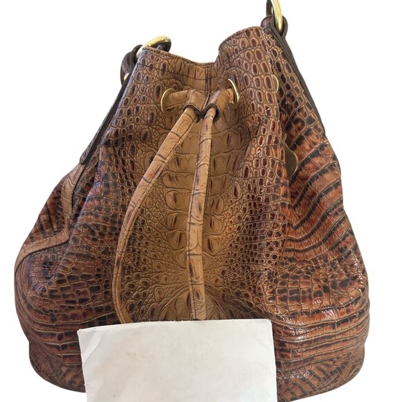 Brahmin Authentic Hobo Handbag - Leather Drawstring Closure - EUC - Brown - Picture 2 of 15